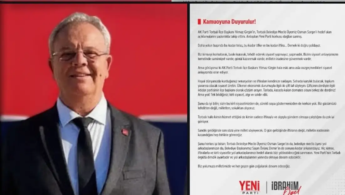 AK Parti'nin Osman Sargın iddialarına Yeni Parti'den yanıt