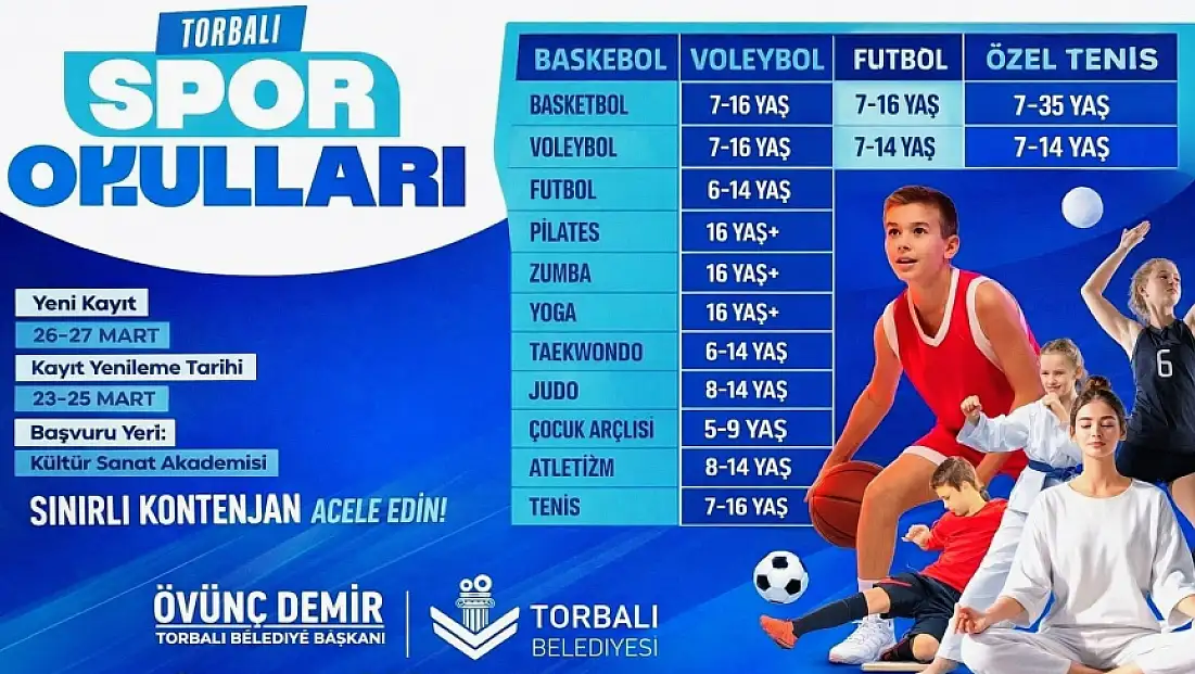 Torbalı’da spor okulları için kayıt dönemi başladı
