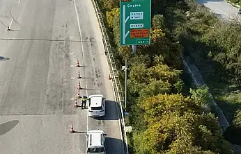 Çeşme gişelerinde dron destekli trafik denetimi