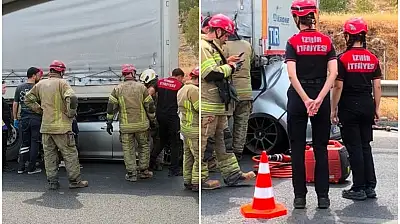 Tıra arkadan çarpan otomobilin sürücüsü hayatını kaybetti