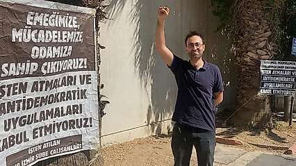 MMO İzmir Şube önündeki oturma eylemi 3. haftasında