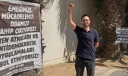 MMO İzmir Şube önündeki oturma eylemi 3. haftasında