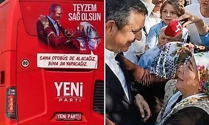 Yeni Parti'nin ilk otobüsünde Bayındır imzası: Teyzem sağ olsun