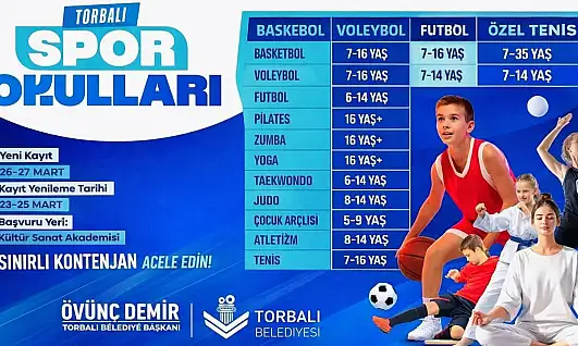 Torbalı'da spor okulları için kayıt dönemi başladı