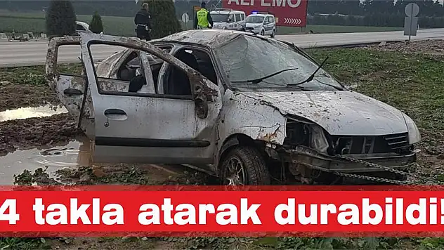4 takla atarak durabildi!