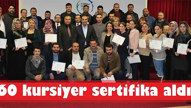 60 kursiyer sertifika aldı