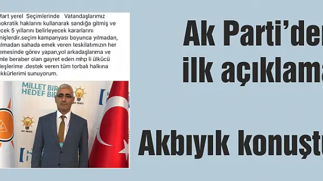 Akbıyık teşekkür etti