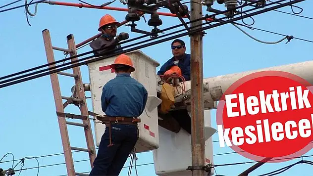 Elektrik kesilecek
