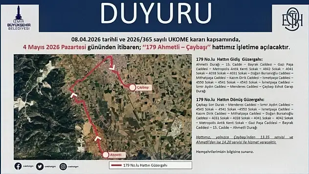 ESHOT'tan 179 Ahmetli – Çaybaşı hattı açıklaması: Sefer saatleri belli oldu