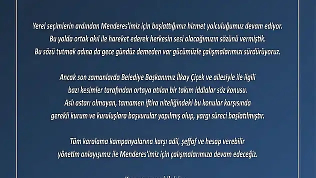'İftiralara rağmen çalışmaya devam edeceğiz'