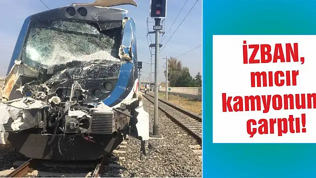 İZBAN, mıcır kamyonuna çarptı!