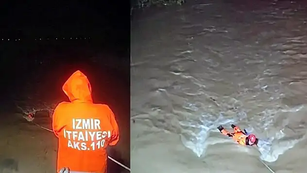 Menderes'te araç dereye uçtu