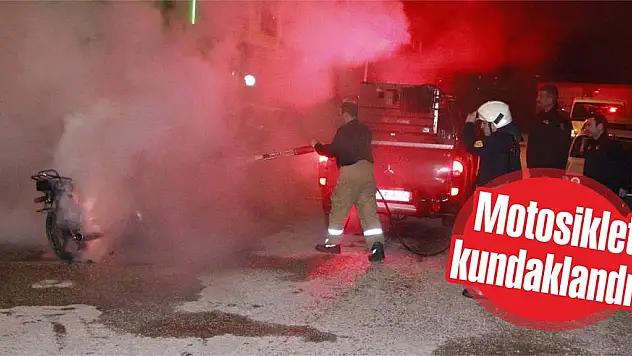 Motosiklet kundaklandı!