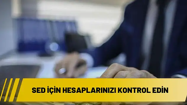 SED için hesaplarınızı kontrol edin