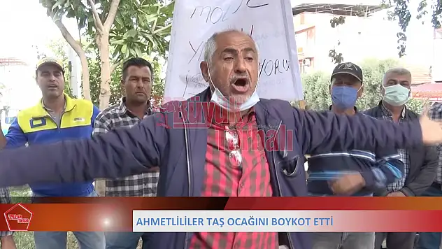 VİDEO HABER – Ahmetlililer, taş ocağını boykot etti