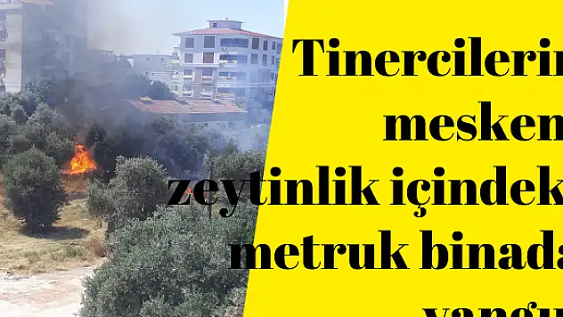 ZEYTİNLİK İÇİNDEKİ METRUK BİNADA YANGIN