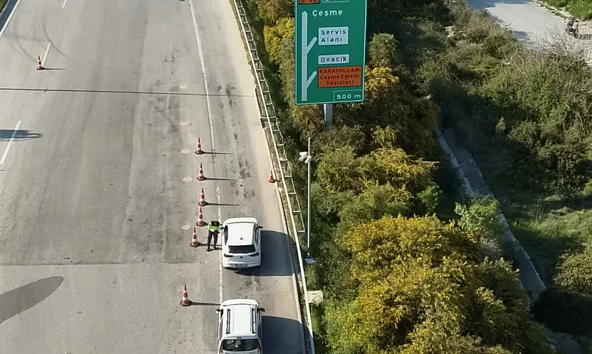 Çeşme gişelerinde dron destekli trafik denetimi