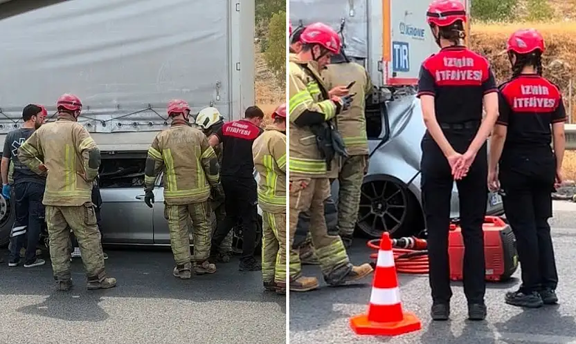 Tıra arkadan çarpan otomobilin sürücüsü hayatını kaybetti